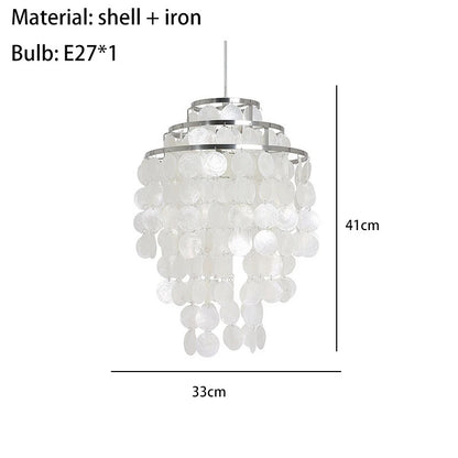 Real Shell Pendant Lights Gold Chrome Metal Romantic Beautiful Hanging Lamp Euphonious Voice E27 For Foyer Bedroom Dining Room