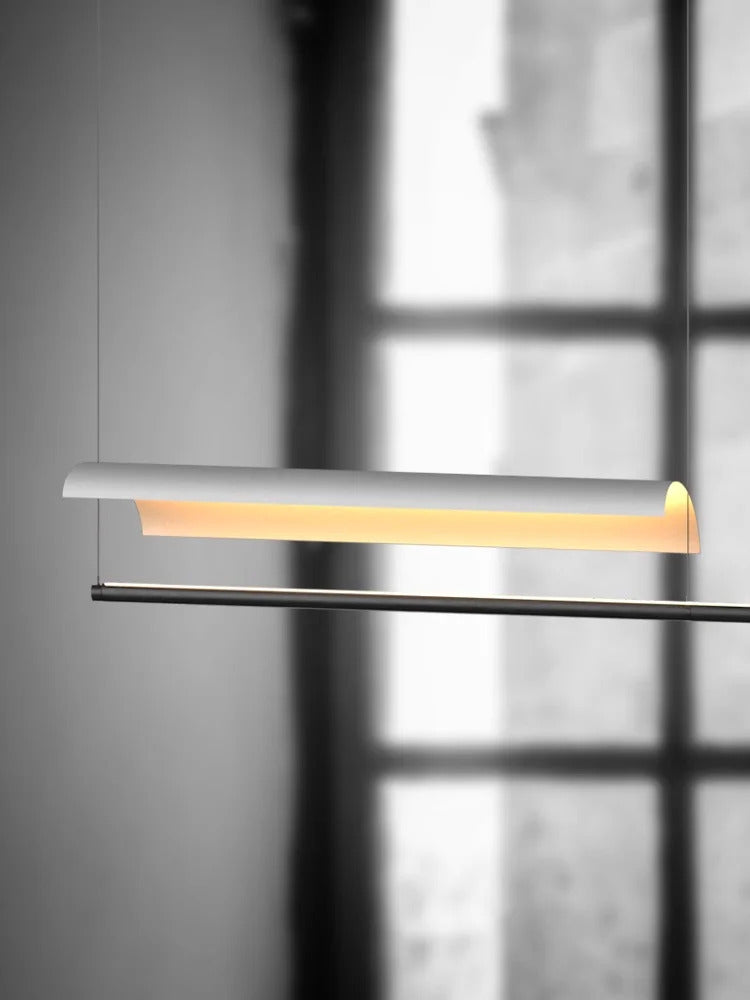 Nordic minimalist Linear Chandelier Modern black white industrial long Pendant Lamp