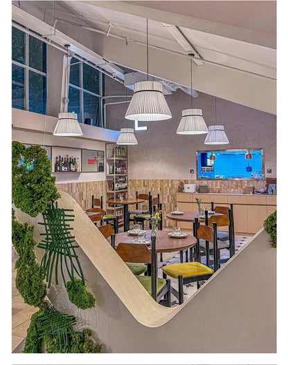 Wabi Sabi White Fabric Pendant Lamp Nordic Restaurant Decoration Cloth Chandelier