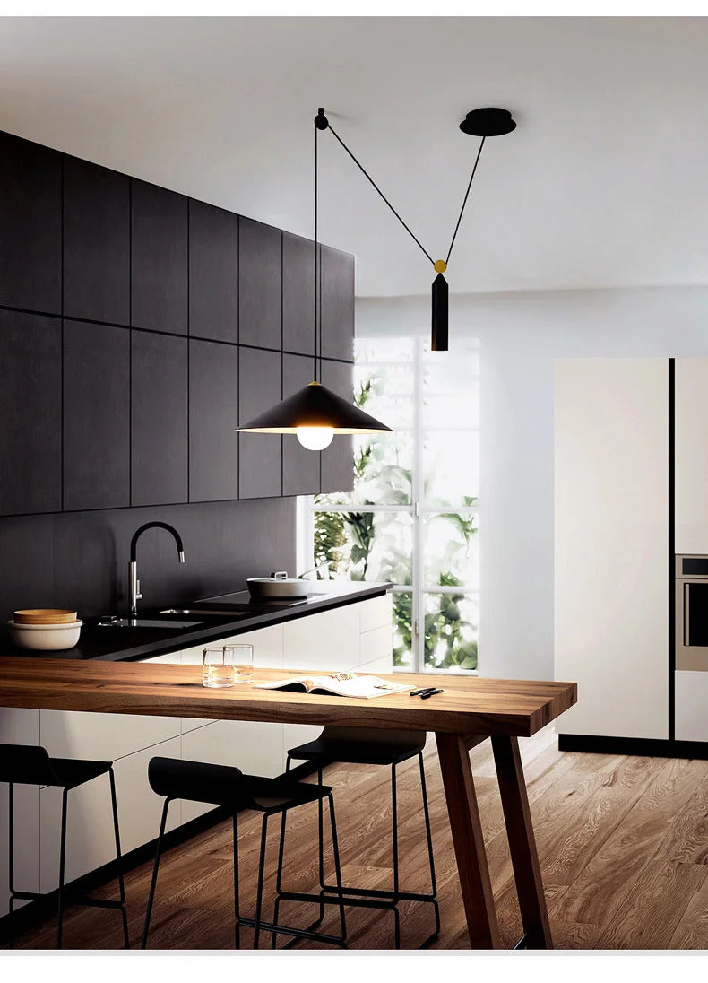 Modern minimalist Linear pendant light Nordic Industrial hanging light