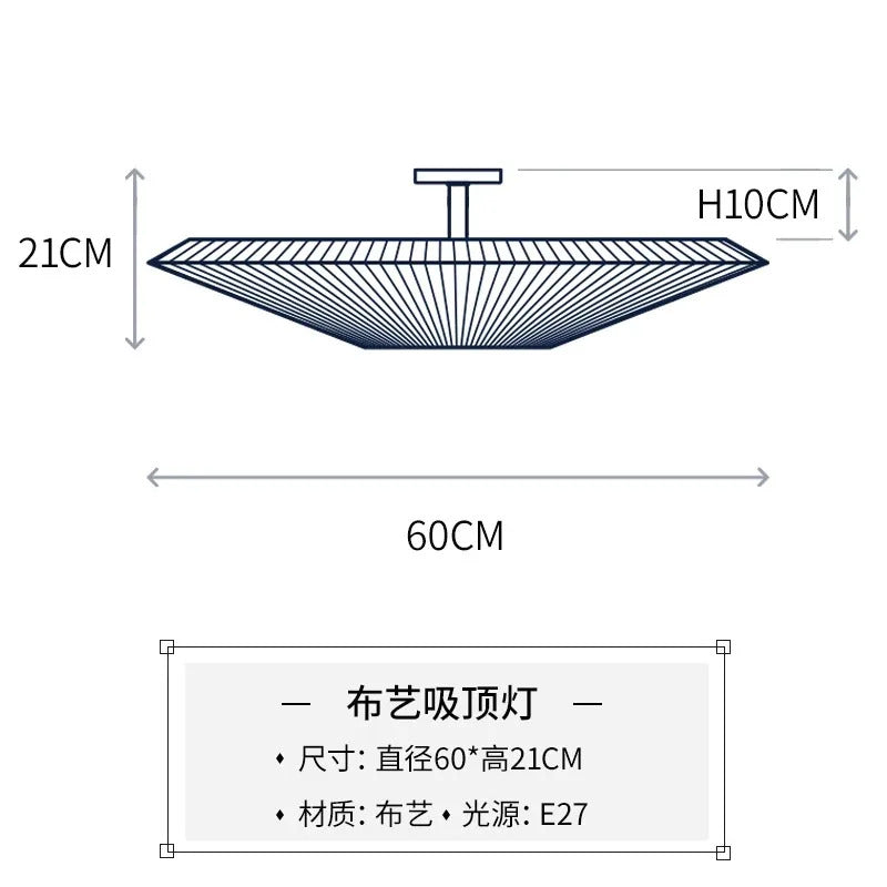 Round Whtie Fabric ceiling light Siam ceiling lamp