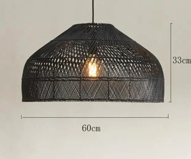 Natural Rattan wicker hanging lamp Chinese Style suspension