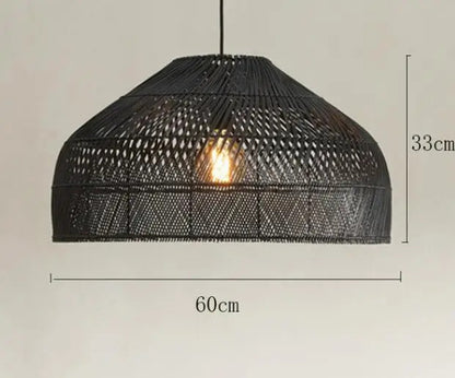 Natural Rattan wicker hanging lamp Chinese Style suspension
