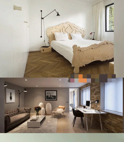 Nordic simple long black wall light Industrial Pole Swing Arm vintage Reading wall lamp