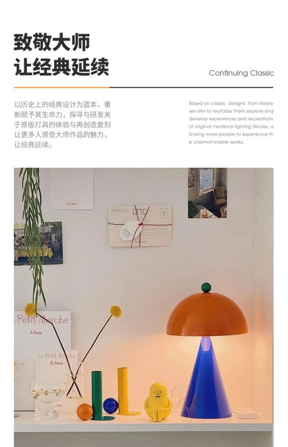 Memphis Mushroom Iron Art LED Table Lamps with Touch Switch USB Charging Desk Lights Living Room Bedroom Office Restaurant Study