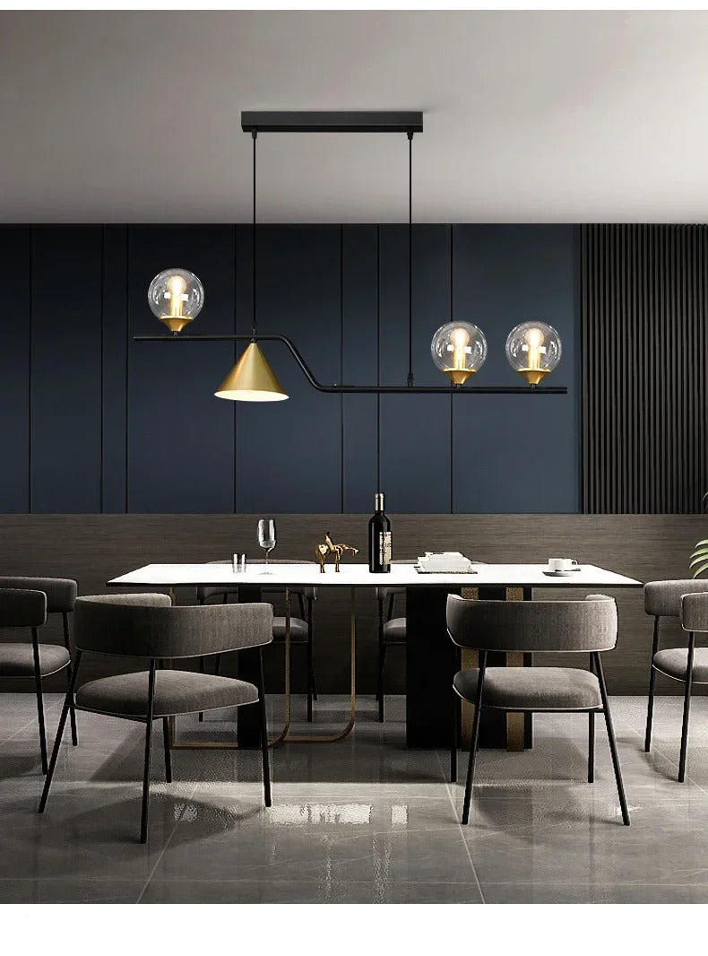 Lustre de vidro escandinavo, candeeiro suspenso, lustre de teto para cozinha e sala de jantar.