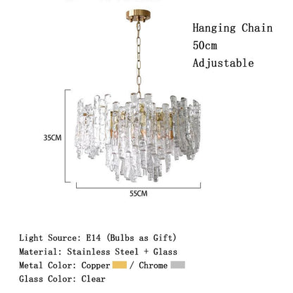 Modern Melting Ice Whiskey chandelier Italy Designer Luxury crystals Amber pendant lamps