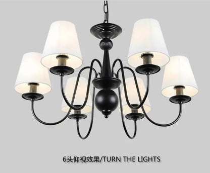 Ameican Black Rustic Chandelier Hotel Salon Hanging Lamp