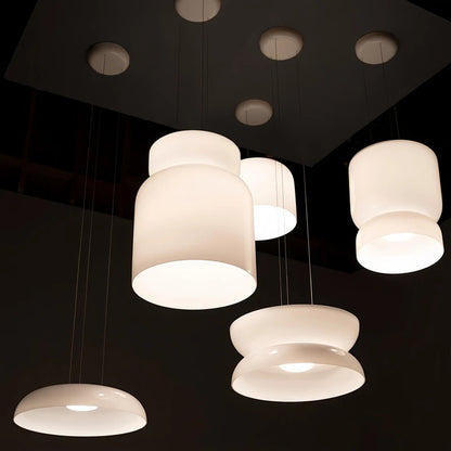 Italian Creative White Glass Shade Pendant Lights Nordic Led Bedside Lamp Round Hanging Lighting for Bar Dining Room Decor Light