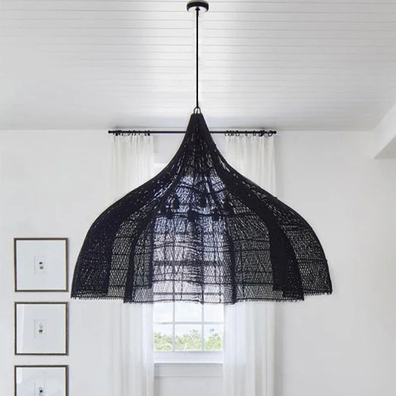 Wabi Sabi Rattan Pendant Lamp Modern Living Room Wicker Pendant Lamp