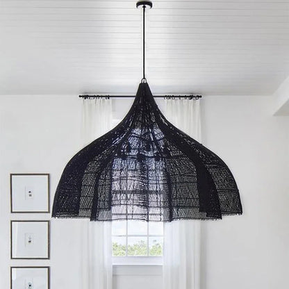 Wabi Sabi Rattan Pendant Lamp Modern Living Room Wicker Pendant Lamp