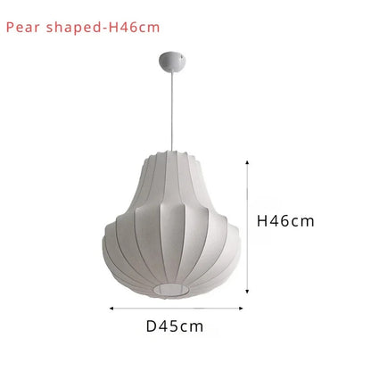 Nordic Silk Led Pendant Lights for Living Dining Room Food Tables Study Bedroom Chandelier Home Decor Hanging Light Fixture