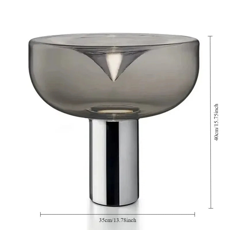 Modern Simple Bedside Table Lamp Nordic Light Luxury Radar Design Model Living Room Bedroom Bedside Light Glass Decorative LED