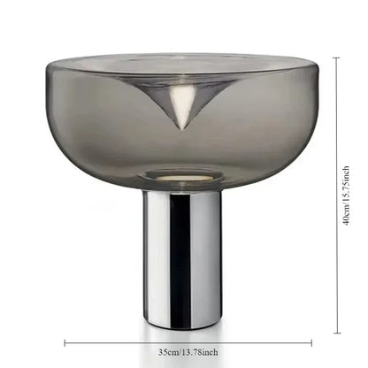 Modern Simple Bedside Table Lamp Nordic Light Luxury Radar Design Model Living Room Bedroom Bedside Light Glass Decorative LED