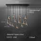 Luxury All Copper LED Pendant Light Modern Water drop Glass chandelier