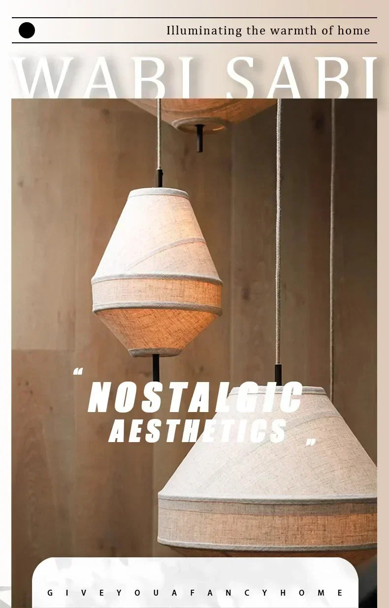Wabi Sabi Fabric Pendant Light Nordic White Cloth Chandelier