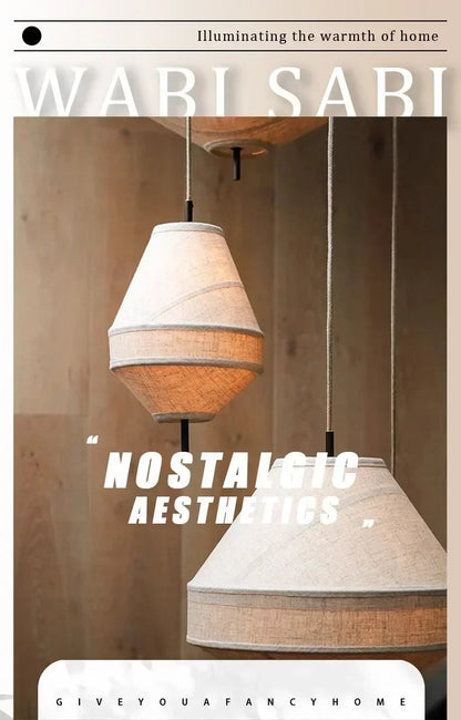 Wabi Sabi Fabric Pendant Light Nordic White Cloth Chandelier