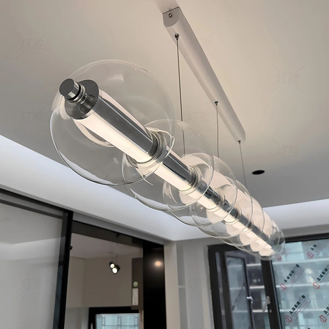 Italian Glass Bubble Pendant Light Dining Room Table Luce Sferica Glass Linear Lights Chandelier for Kitchen Island Bar Counter