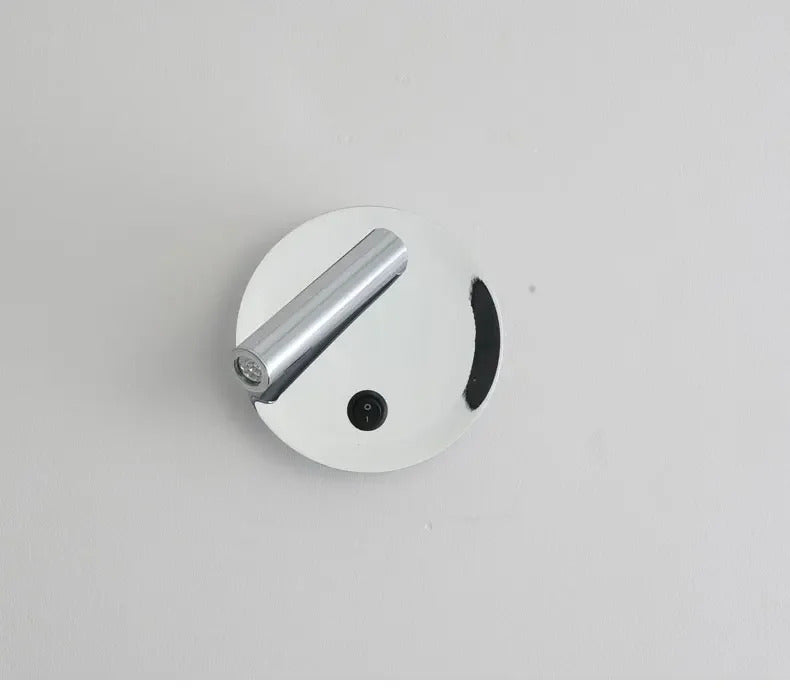 Modern Bauhaus silver small wall lamp Nordic simple bedroom bedside wall light