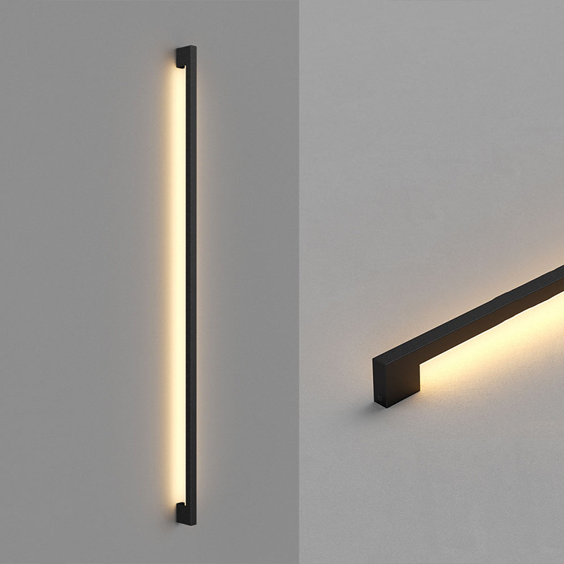 Modern Black Long Strip Wall Lamp Outdoor waterproof Corridor staircase wall light
