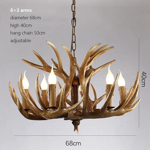 Rustic chandelier industrial wind lamps restaurant Internet cafe decoration antler lamp