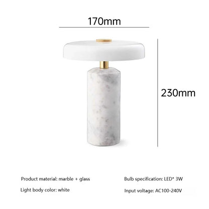 Marble luxury Table Lamps Danish Atmosphere LED Desk Light Charging Touch Switch lighting