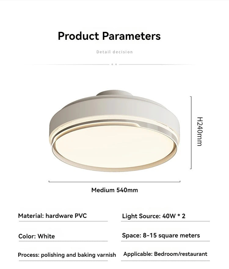 Modern Bladeless Ceiling Fans Round Flush Mount Fan Light