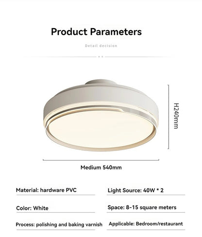 Modern Bladeless Ceiling Fans Round Flush Mount Fan Light