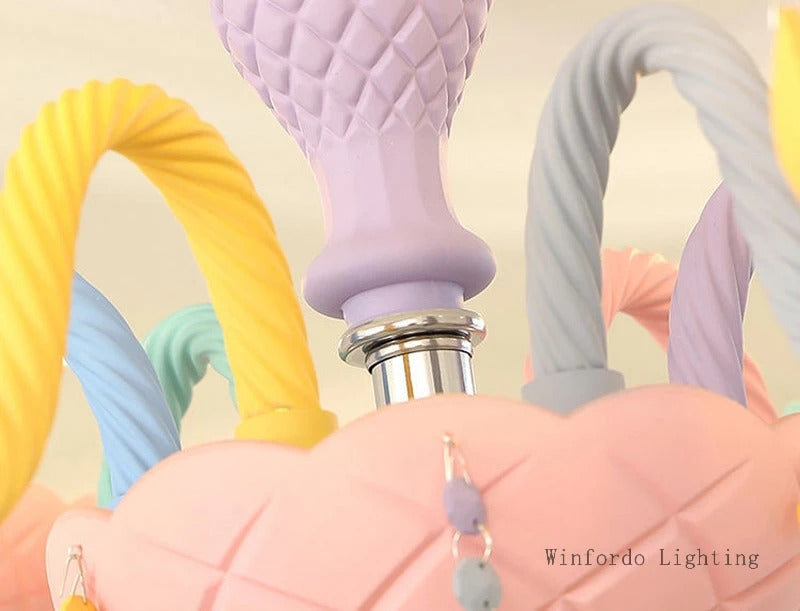 European Children rainbow chandelier Bedroom Princess room kawaii light