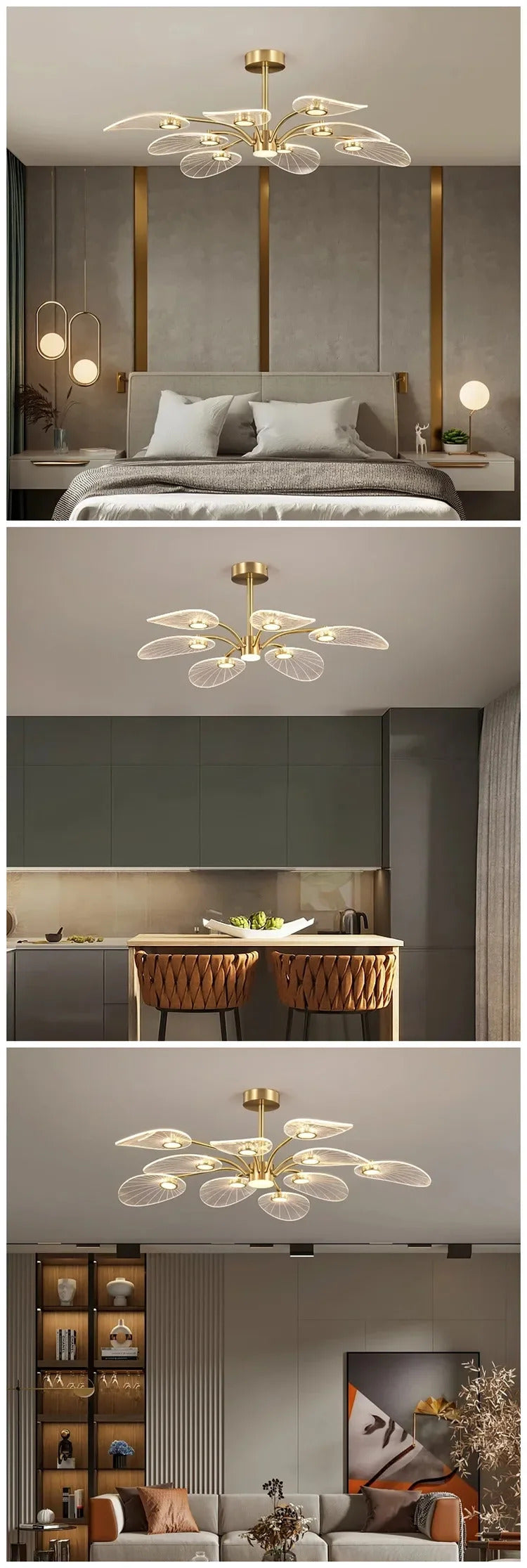 Nordic lotus ceiling light luxury Dining Room Decoration light