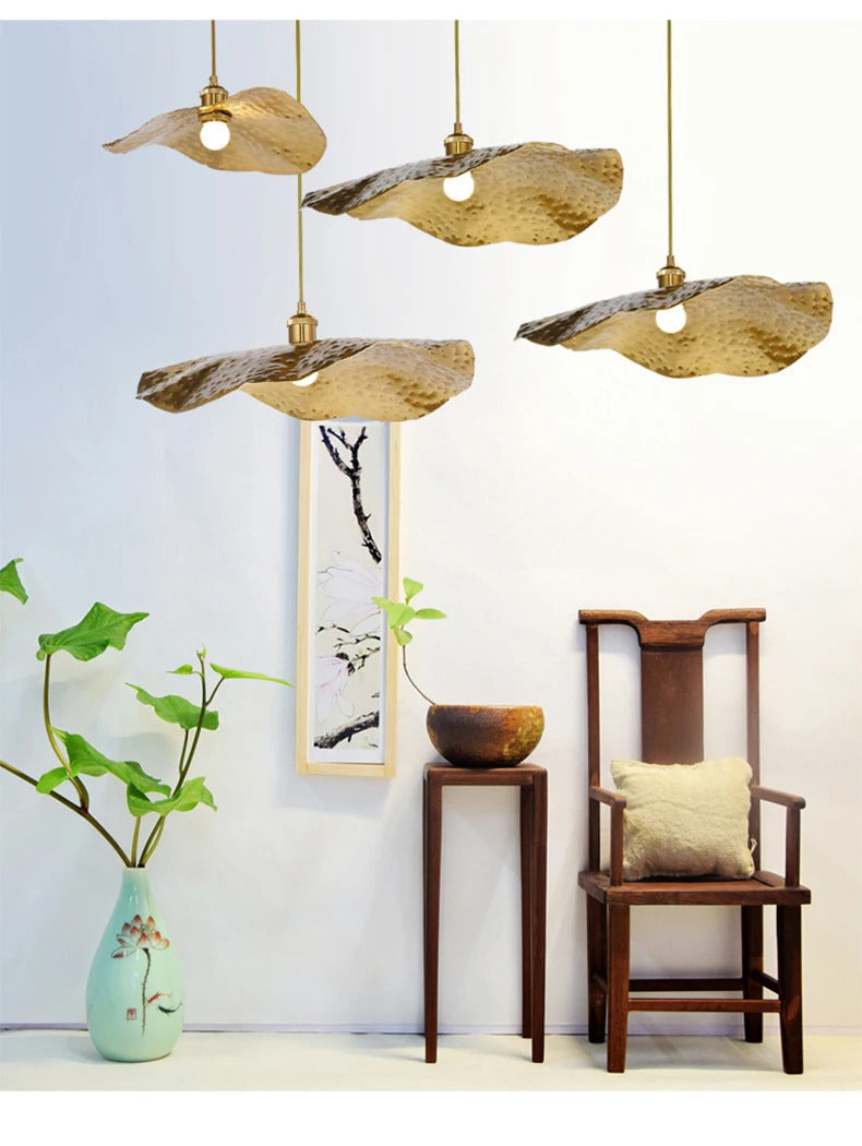 Hammered Brass Suspension Llight  retro pendant light