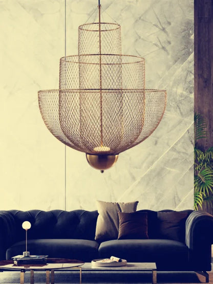 Designer Metal Cage Chandelier Modern Meshmatics Chandelier