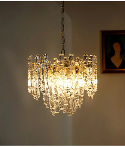 Modern Melting Ice Whiskey chandelier Italy Designer Luxury crystals Amber pendant lamps