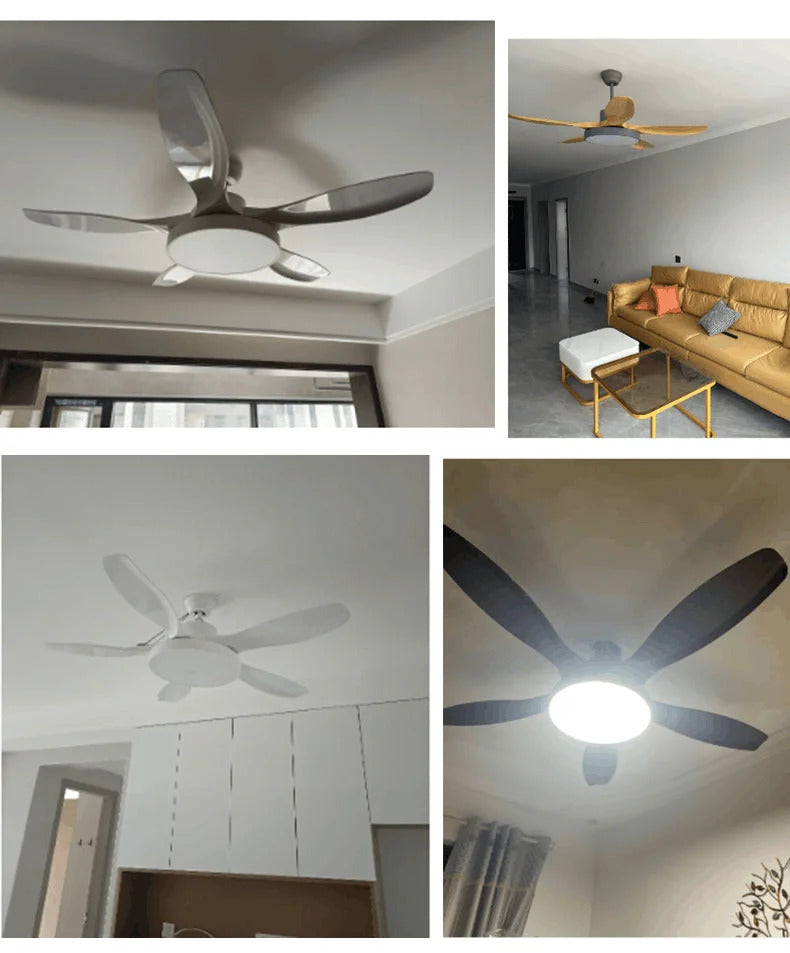 Nordic Large Ceiling Fans light Modern Natural wood color Simple Remote Control Ceiling Fan lamp