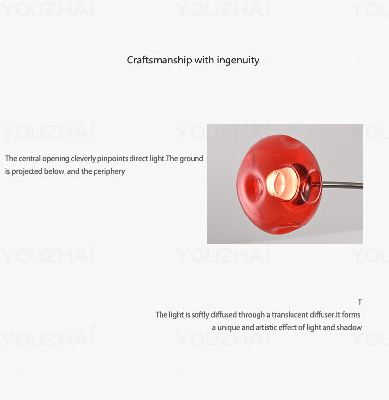 Nordic Art Magic Bean Pendant Lamp Modern Glass Chandelier