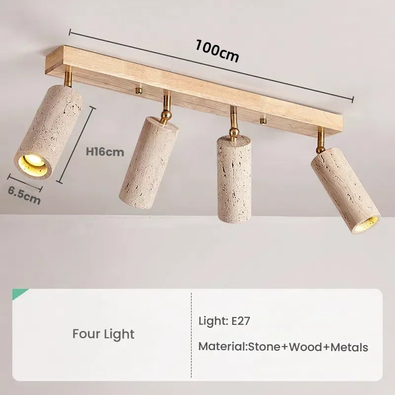 Yellow Travertine Ceiling Lamp for Bedroom Home Decor Lighting Fixtures