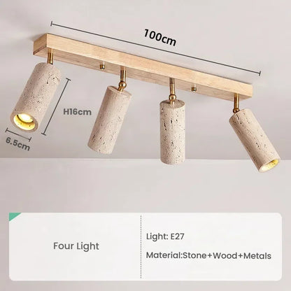 Yellow Travertine Ceiling Lamp for Bedroom Home Decor Lighting Fixtures