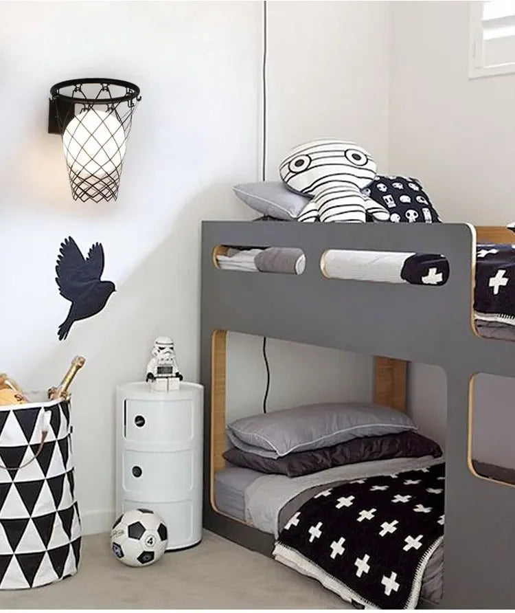 Basketball Wall Light Children boys Bedroom Wall Lamp Kids study Loft Sconce Light