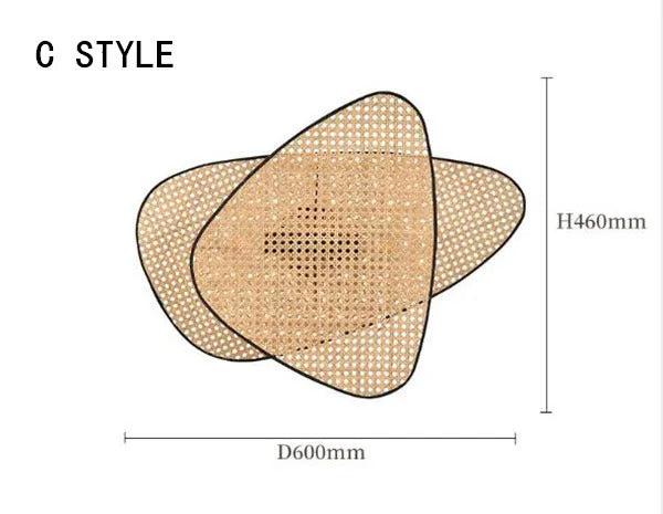 Rattan chandelier Wicker Suspension lamp