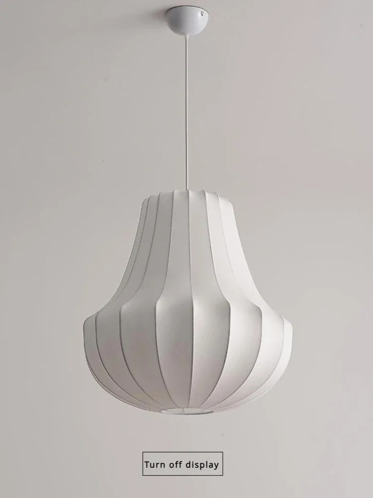 Nordic Silk Led Pendant Lights for Living Dining Room Food Tables Study Bedroom Chandelier Home Decor Hanging Light Fixture