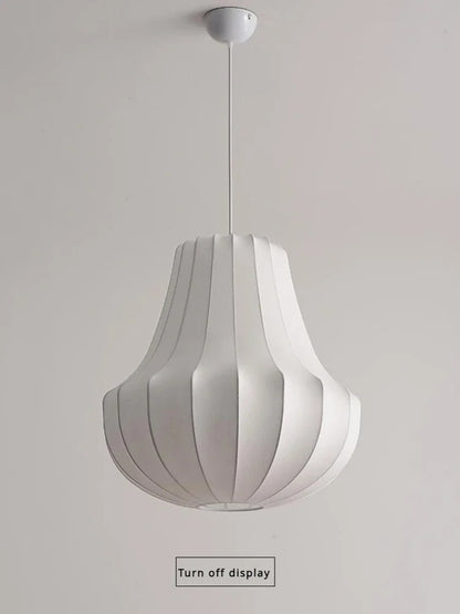 Nordic Silk Led Pendant Lights for Living Dining Room Food Tables Study Bedroom Chandelier Home Decor Hanging Light Fixture