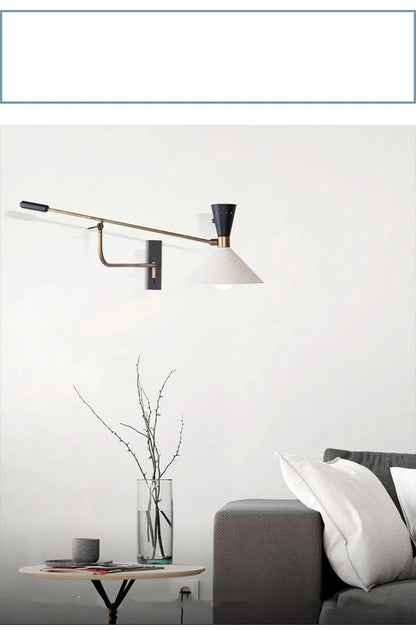 Danish design swing Arm wall light American Long Arm Adjustable Sconce Lamp