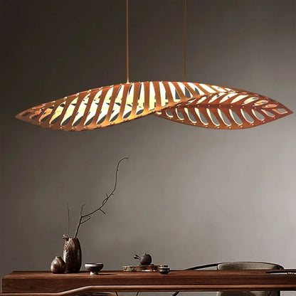 Japanese Wabi Sabi Leaf Chandeliers Art designer Fish Bone Retro Minimalist Pendant Light