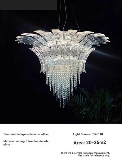 Modern Luxury Crystal Chandelier Hotel Villa Staircase Pendant Lamp