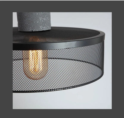 Industrial Concrete Pendant Light Home Decoration Chandelier Fixture Iron Shade Cement Hanging Lamp