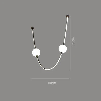 Postmodern glass ball chandelier nordic led curve light Dimmable staircase lamp