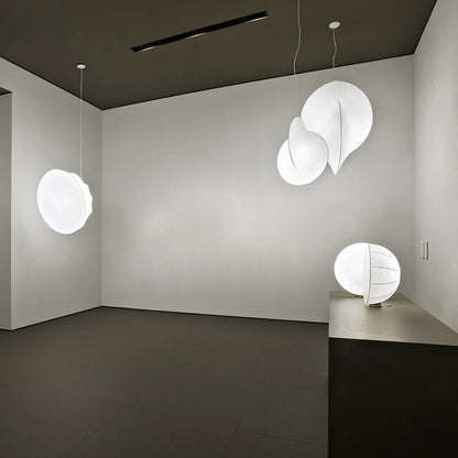 Overlap Suspension Lamp Nordic lamp minimalist creative silk white pendant light