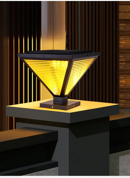 Outdoor Solar Tapered Pillar Lights Light Control Garden Light Sensor Outdoor Waterproof lamp