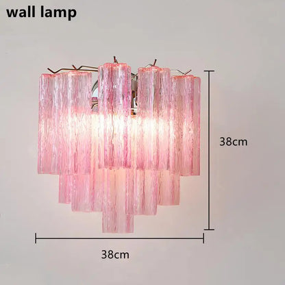 Pink Clear Glass Tube French Design Led Chandelier Lighting Hanging Lamp Lustre Suspension Luminaire Lamp For Dinning Room Decor