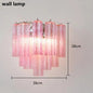 Pink Clear Glass Tube French Design Led Chandelier Lighting Hanging Lamp Lustre Suspension Luminaire Lamp For Dinning Room Decor